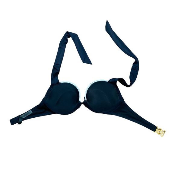 VICTORIA’S SECRET Black Swim Top With Embellishments, Size 32B - Picture 5 of 5